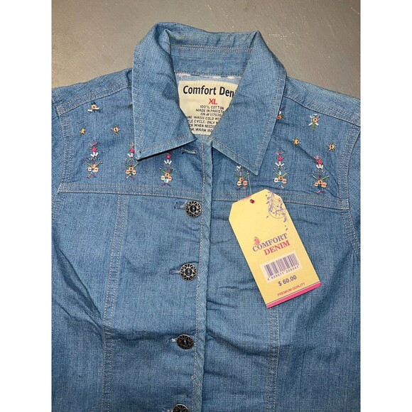 Comfort Denim Beaded Girls Button Down Shirt / Jacket XL (14-16) - Picture 5 of 8